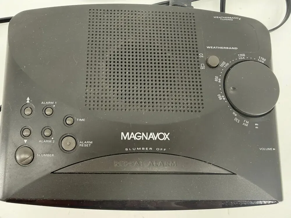 Magnavox AJ3440 Weatherband FM AM Dual Alarm Digital Clock Radio Black